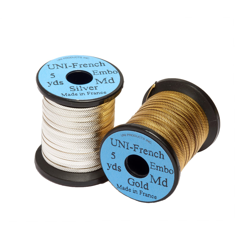 UNI French Embossed Tinsel Spool FOR FLY TYING