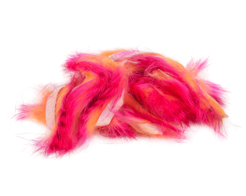 hareline MG barred rabbit zonker strips hot pink shrimp
