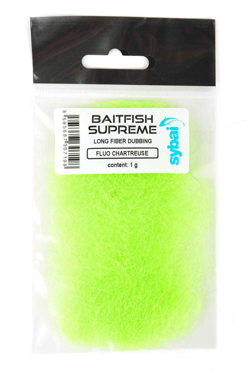 sybai baitfish supreme synthetic dubbing for fly tying chartreuse