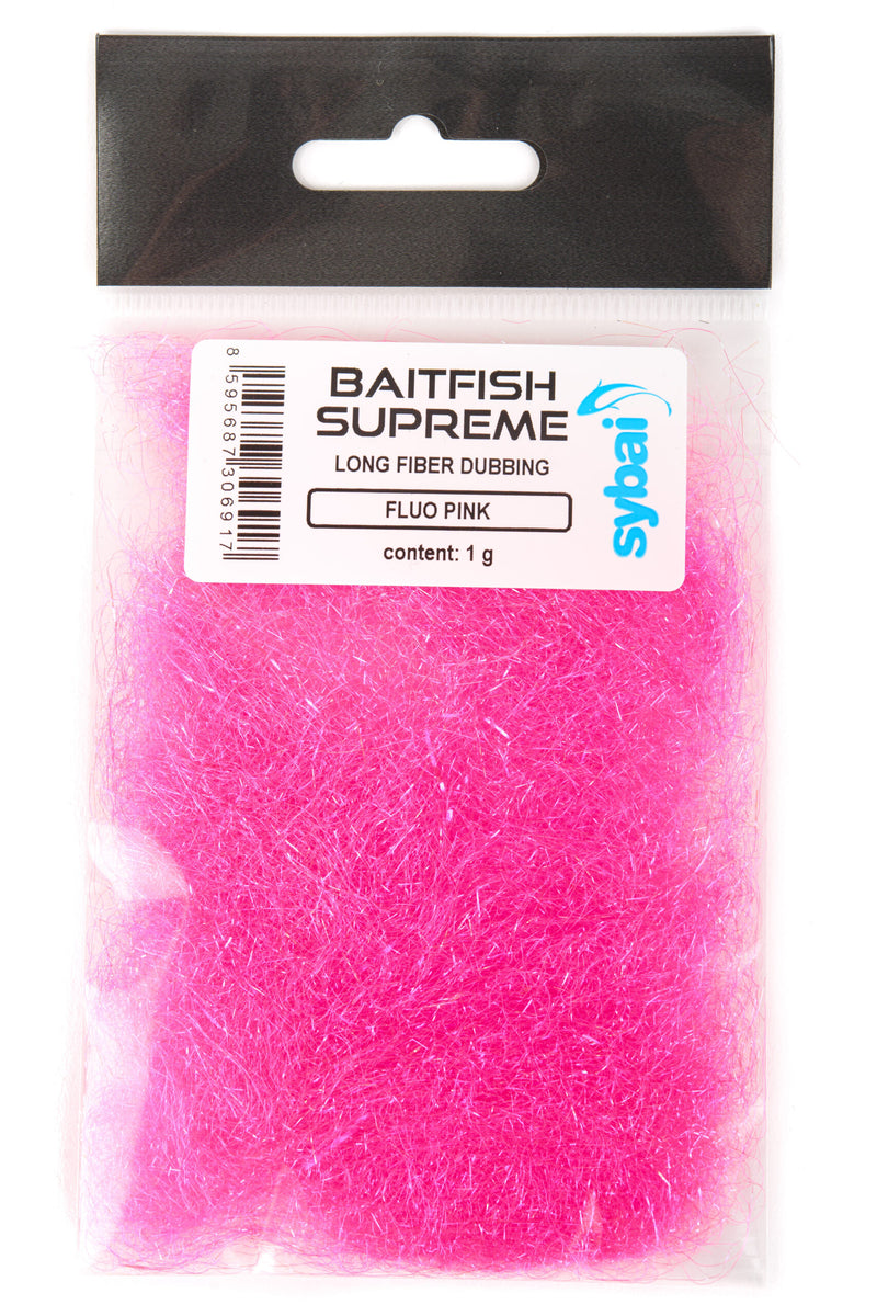 sybai baitfish supreme synthetic dubbing for fly tying fluoro pink