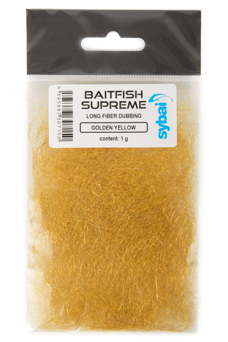 sybai baitfish supreme synthetic dubbing for fly tying golden yellow