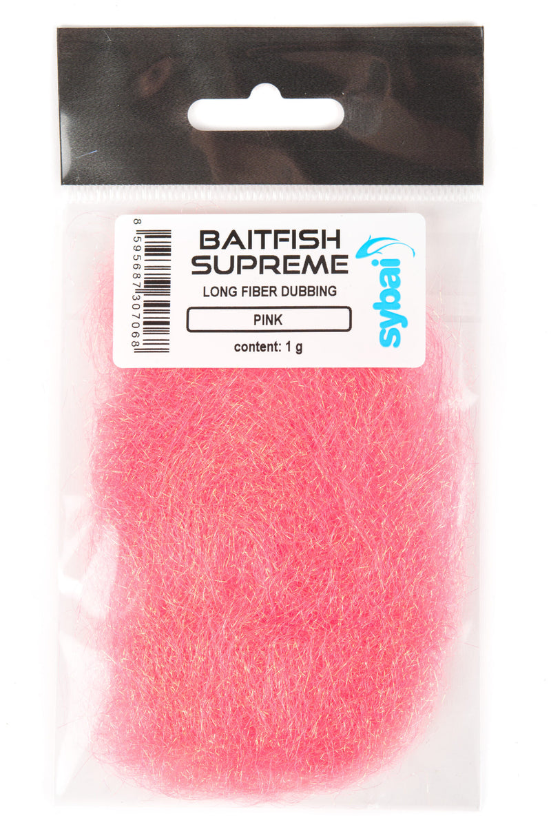 sybai baitfish supreme synthetic dubbing for fly tying pink