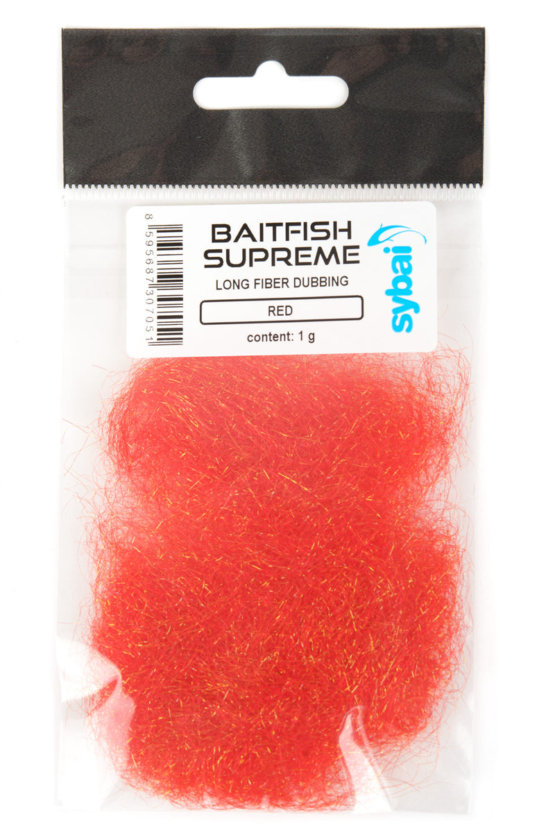 sybai baitfish supreme synthetic dubbing for fly tying red
