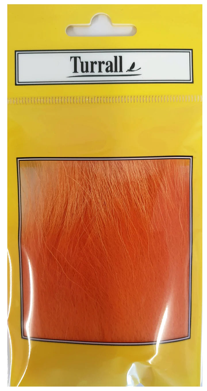 turrall temple dog hair for fly tying orange